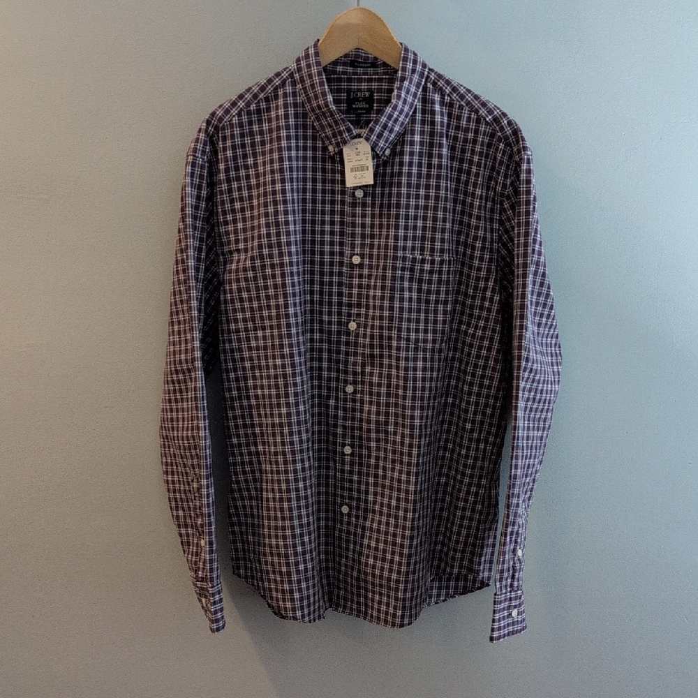 J. Crew Men's XL Classic Fit Flex Washed Long Sleeve Button Down Style #BP969
